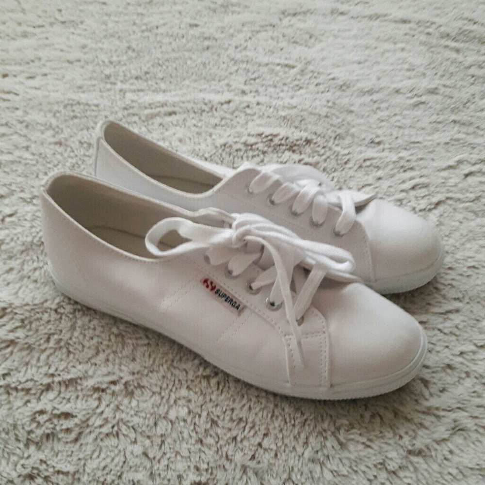 Superga white leather sneakers
